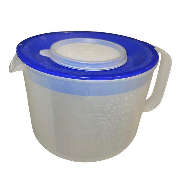 Tupperware Mix n Store Mixing Measuring 8 Cup Bowl 1629E 1628D 733 Blue Sheer - Picture 4 of 12
